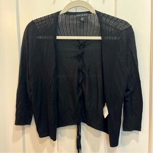 Tribal Women’s Size XS Black‎ 3/4 Length Sleeve Lace Back Cardigan